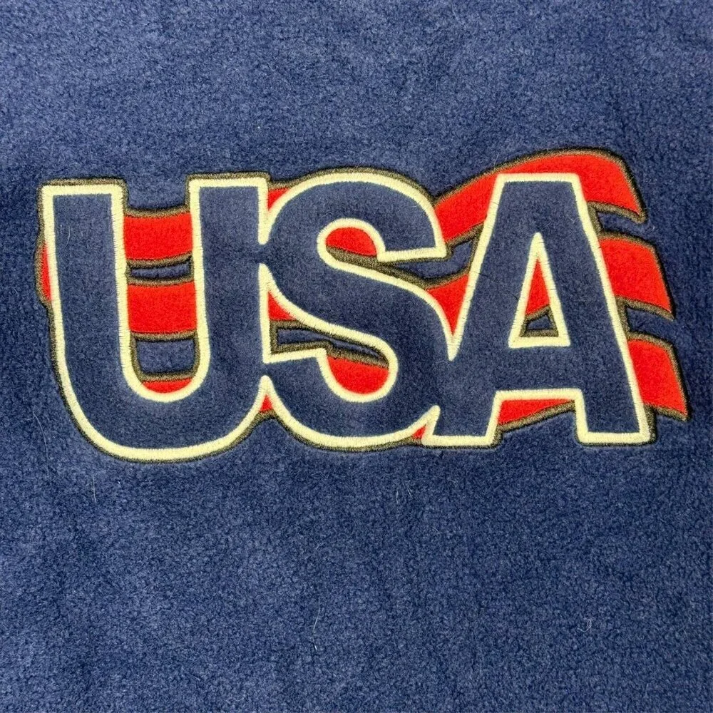 BNWT Vintage 00s JJM Team USA Hockey Team Fleece Oversized Sweater XL - Picture 3 of 7